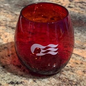 Vintage Princess Cruise Line Roly Poly Logo Red Colored Bar Shot Glass